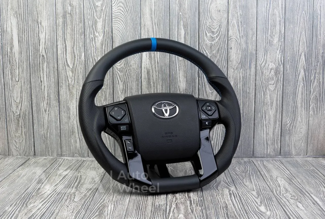 Steering wheel 2010+ Toyota 4Runner/Tacoma/Tundra/Sequoia Napa/Perforated leather/Blue stripe - Image 5