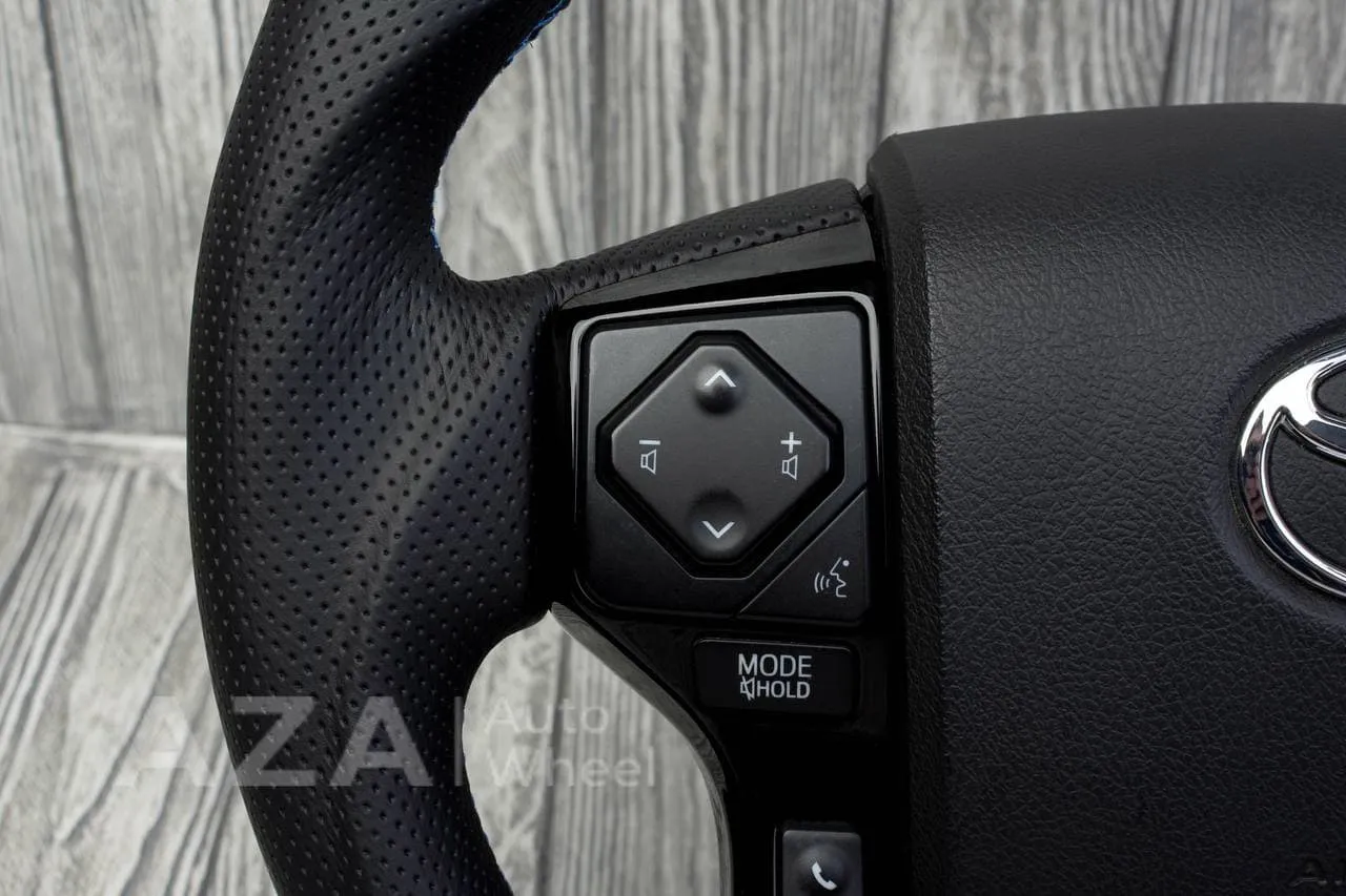 Steering wheel 2010+ Toyota 4Runner/Tacoma/Tundra/Sequoia Napa/Perforated leather/Blue stripe - Image 7