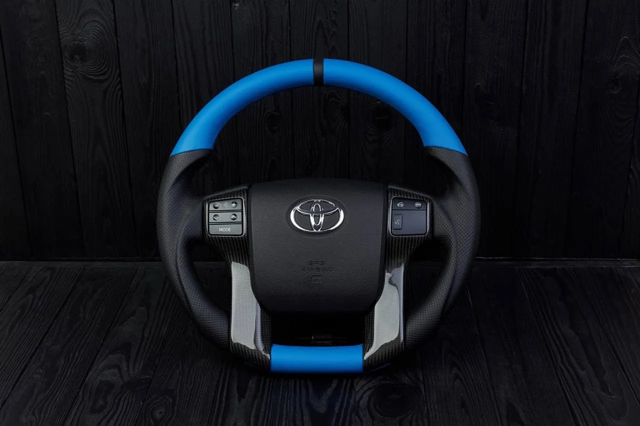 Steering wheel 2010+ Toyota 4Runner/Tacoma/Tundra/Sequoia (No carbon trims) Napa/Perforated leather/Black stripe