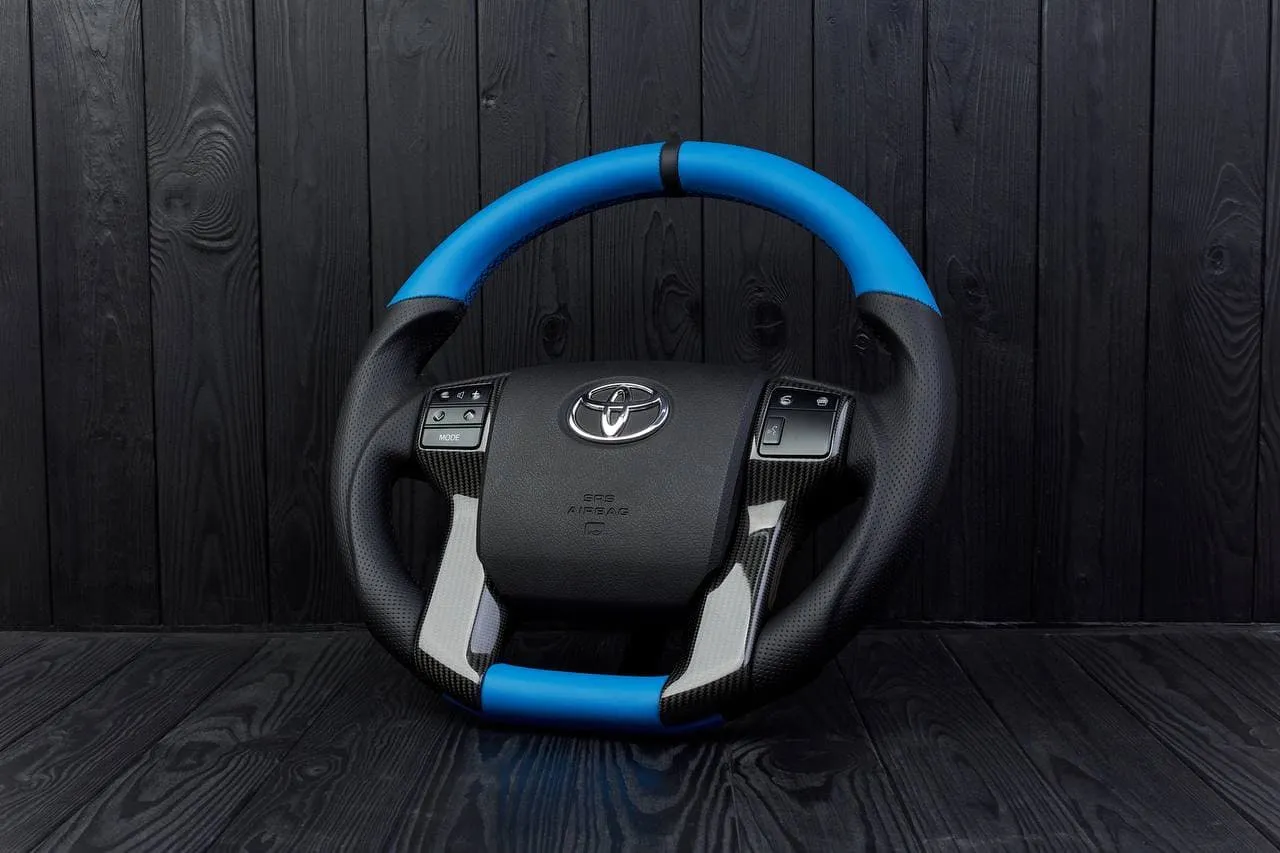 Steering wheel 2010+ Toyota 4Runner/Tacoma/Tundra/Sequoia (No carbon trims) Napa/Perforated leather/Black stripe - Image 3