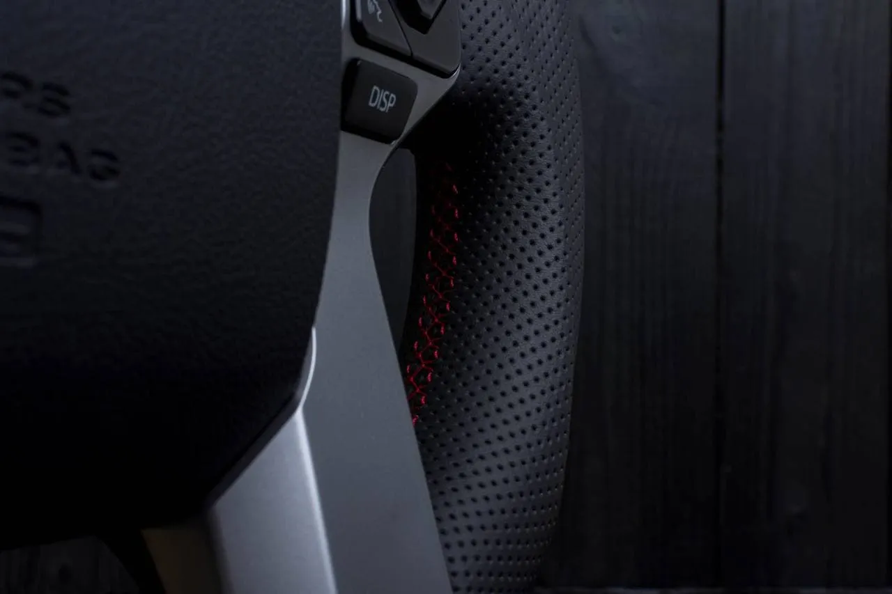 Steering wheel Toyota 4Runner/Tacoma/Tundra/Sequoia 2010+ Alcantara/Perforated leather/Red stripe - Image 12
