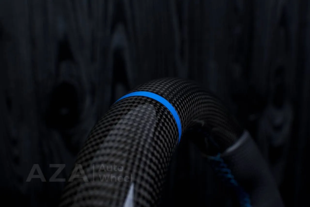 Steering wheel FORD RAPTOR 2015-2020 Carbon fiber/Perforated leather/Blue stripe - Image 9