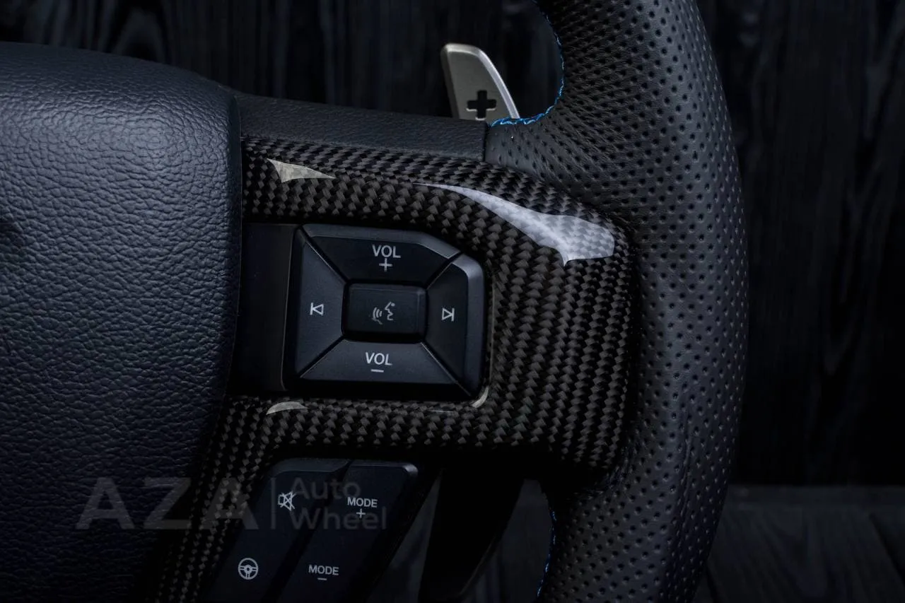 Steering wheel FORD RAPTOR 2015-2020 Carbon fiber/Perforated leather/Blue stripe - Image 18