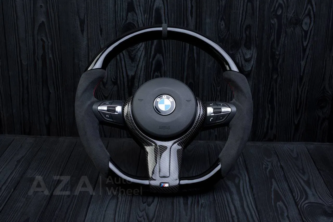 Steering wheel BMW F3X F2X Piano Black + Carbon trim Trim Alcantara/Carbon fiber/Black stripe