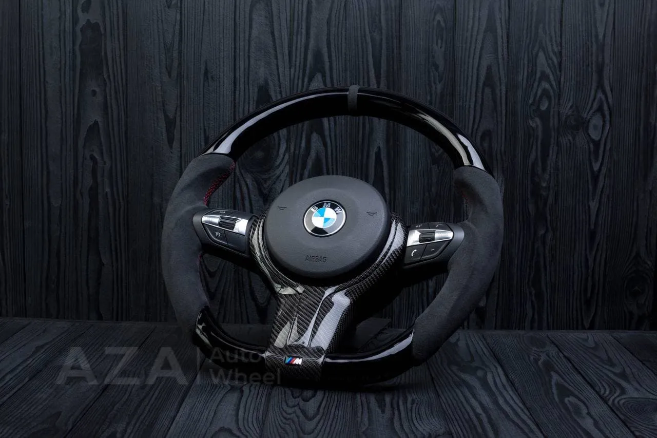 Steering wheel BMW F3X F2X Piano Black + Carbon trim Trim Alcantara/Carbon fiber/Black stripe - Image 5