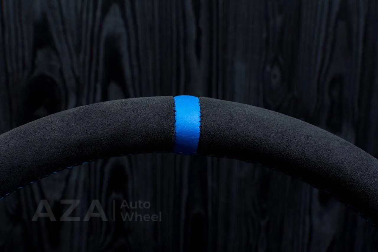 Custom Steering wheel Volkswagen MK7 GTI 2015-2019 Alcanatara/Blue stripe - Image 7