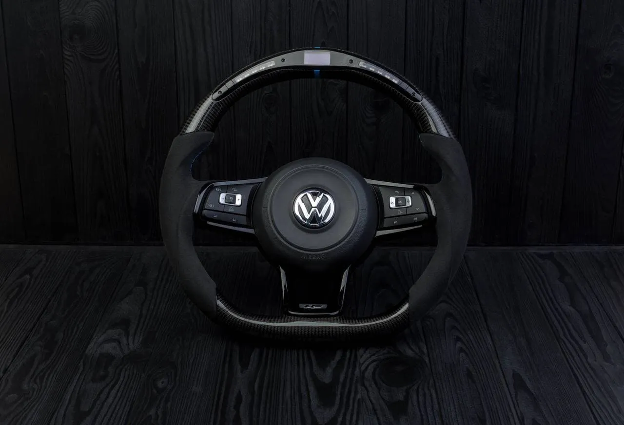 Custom Steering wheel Volkswagen 2015-2019 MK7 GTI Alcanatara/Carbon fiber/Led screen