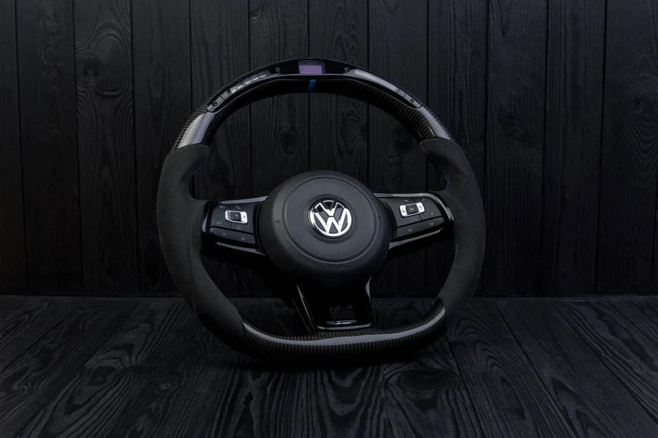 Custom Steering wheel Volkswagen 2015-2019 MK7 GTI Alcanatara/Carbon fiber/Led screen - Image 5