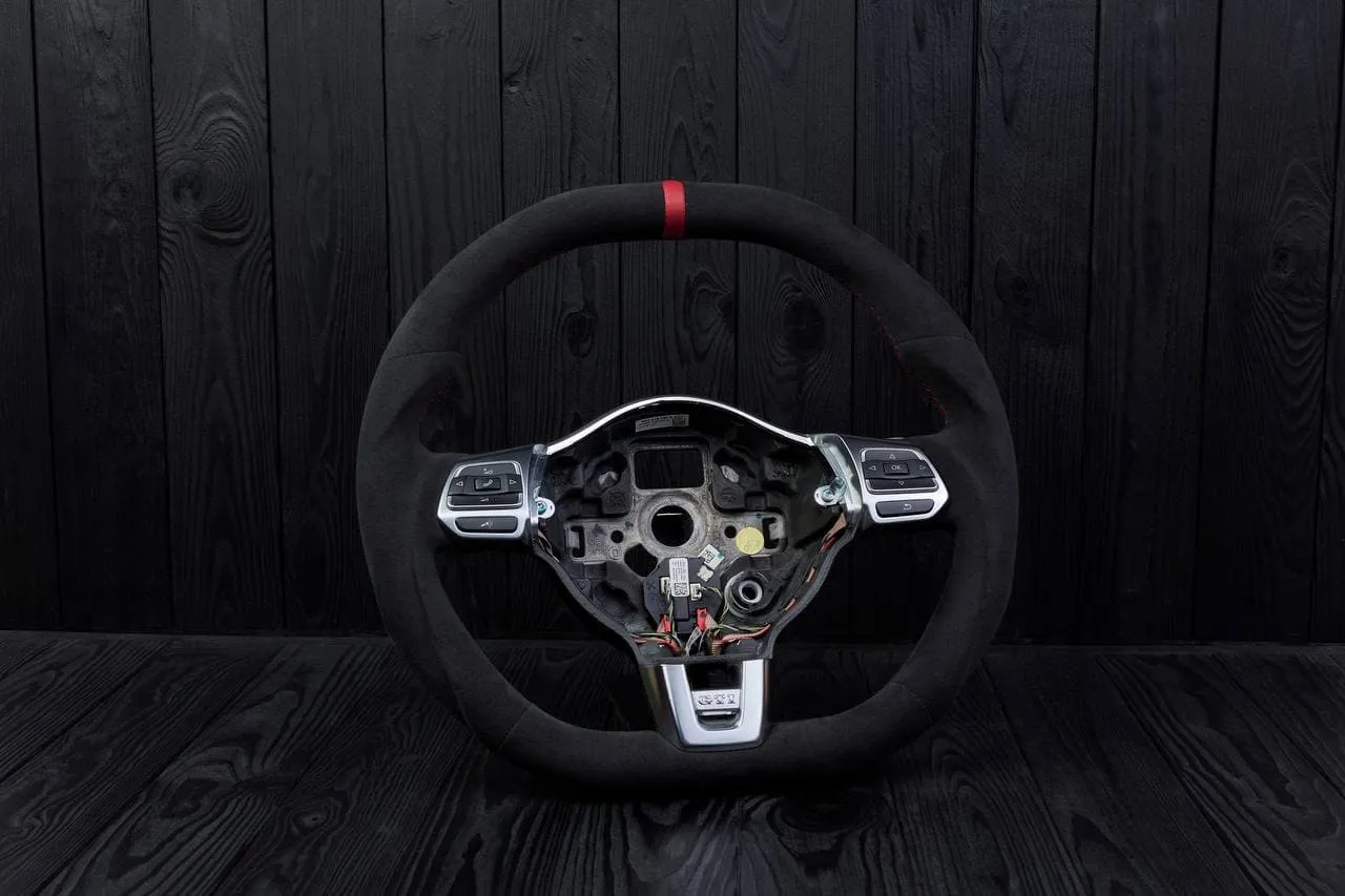 Custom Steering wheel Volkswagen MK6 GTI 2010-2014 Alcanatara/Red stripe - Image 2