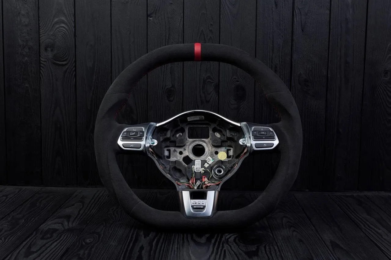 Custom Steering wheel Volkswagen MK6 GTI 2010-2014 Alcanatara/Red stripe