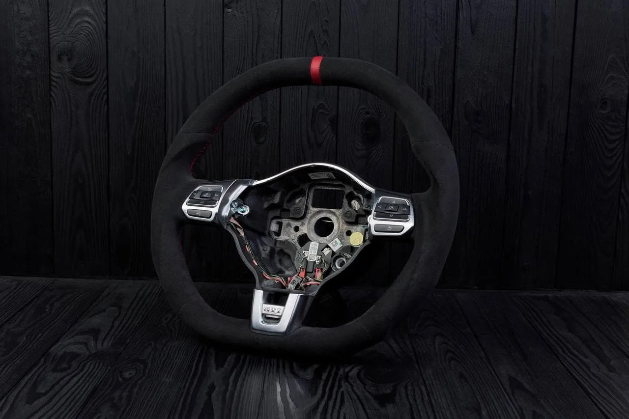 Custom Steering wheel Volkswagen MK6 GTI 2010-2014 Alcanatara/Red stripe - Image 5
