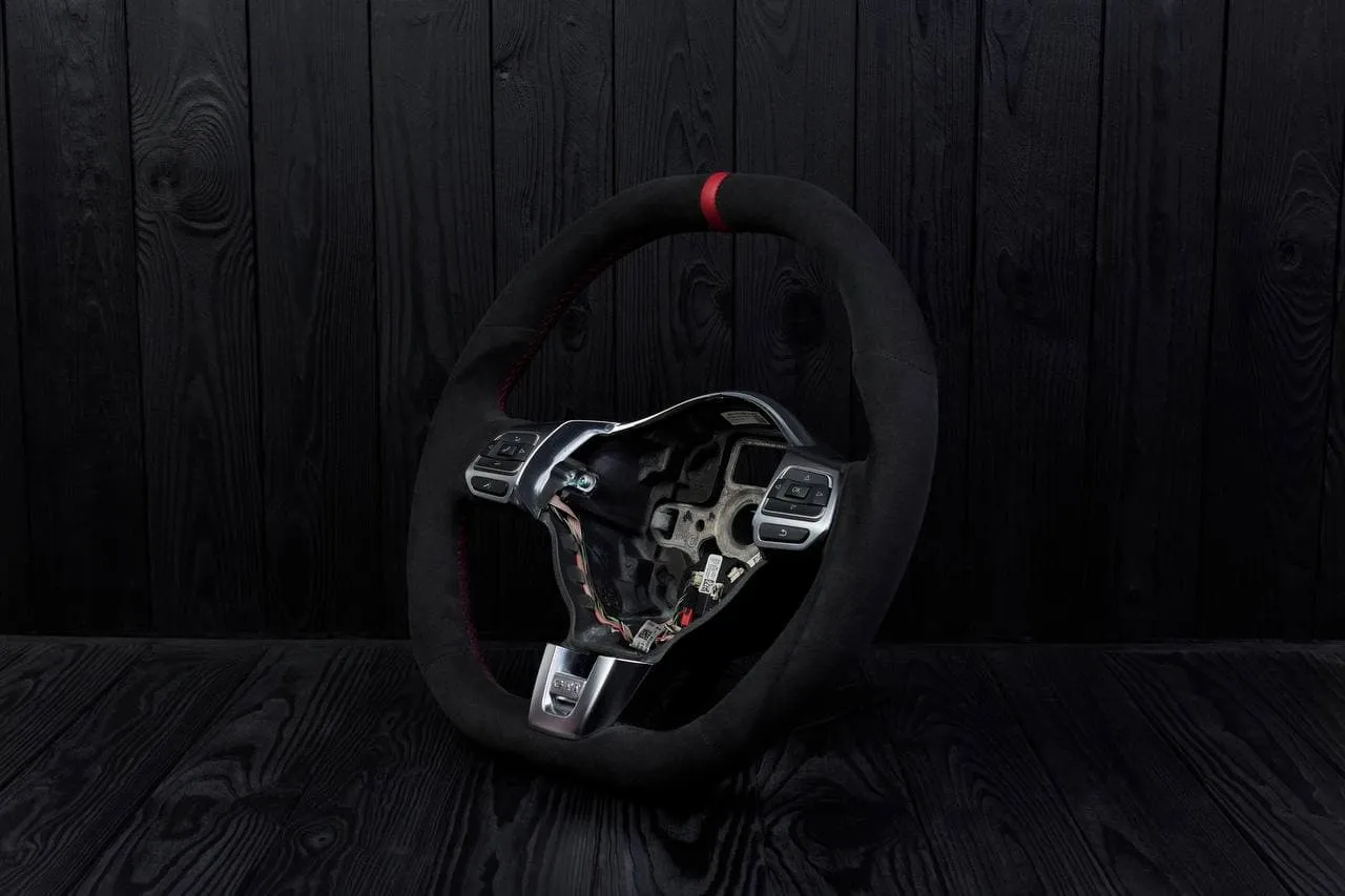 Custom Steering wheel Volkswagen MK6 GTI 2010-2014 Alcanatara/Red stripe - Image 6