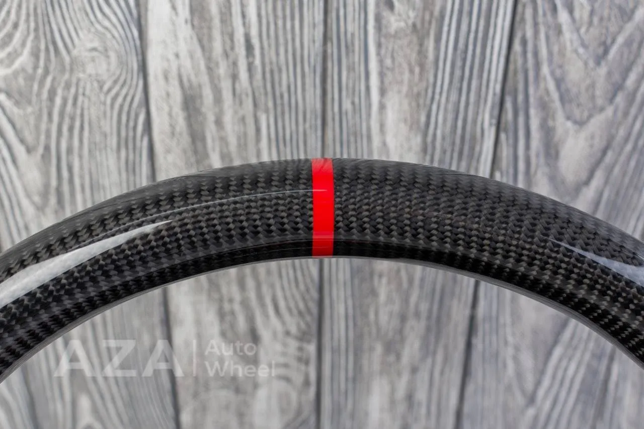 Custom Steering wheel Volkswagen MK5 GTI 2005-2009 Carbon fiber/Napa/Red stripe - Image 7