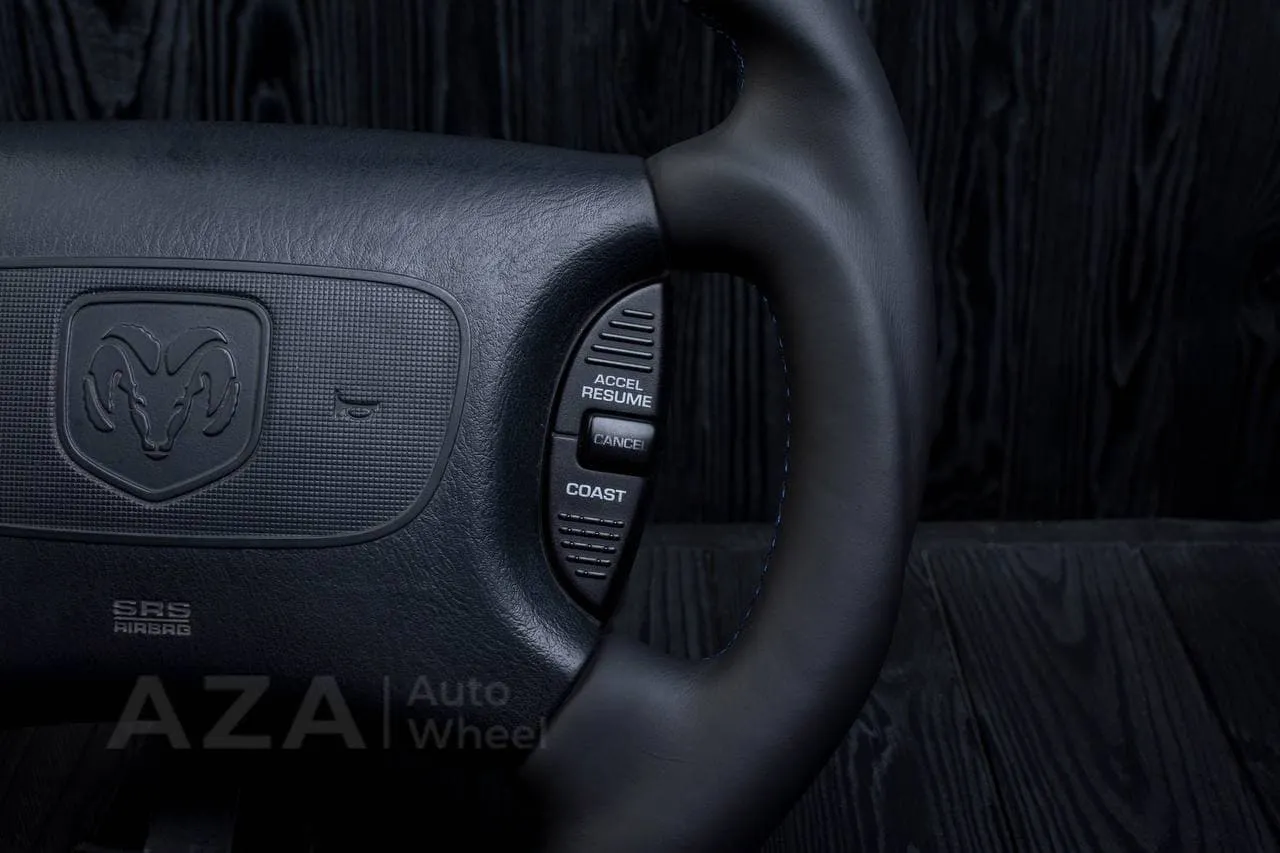 Custom Steering wheel DODGE RAM Dakota 2ND GEN 1998-2002 Forged carbon/Napa italian leather/Blue stripe - Image 11