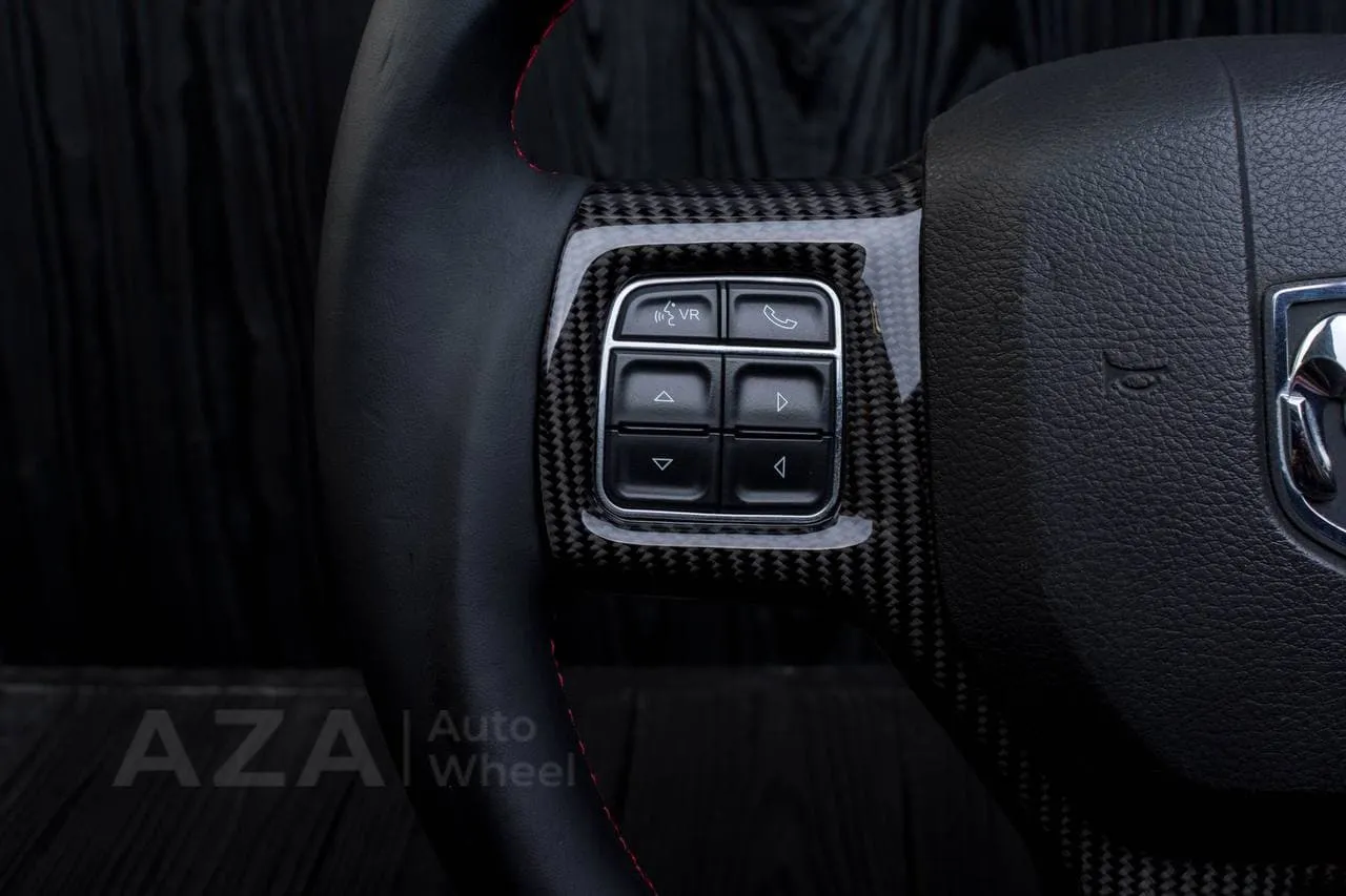 Steering wheel Dodge Ram 1500/2500/3500 2010-2018 Flat bottom,Non heated Napa/Carbon fiber/Red stripe - Image 11