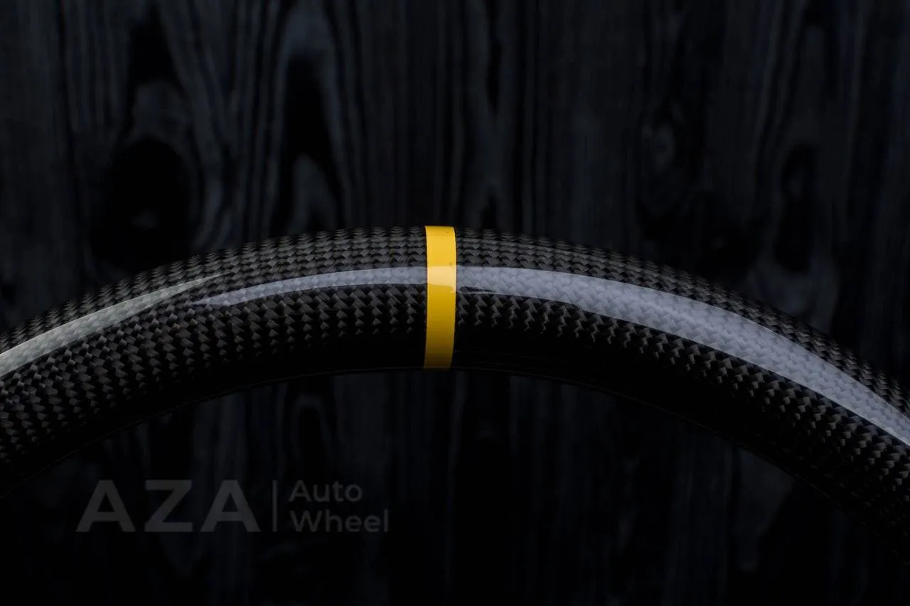 Steering wheel 2005 Corvette Carbon fiber/Napa/Alcantara/Yellow stripe - Image 7