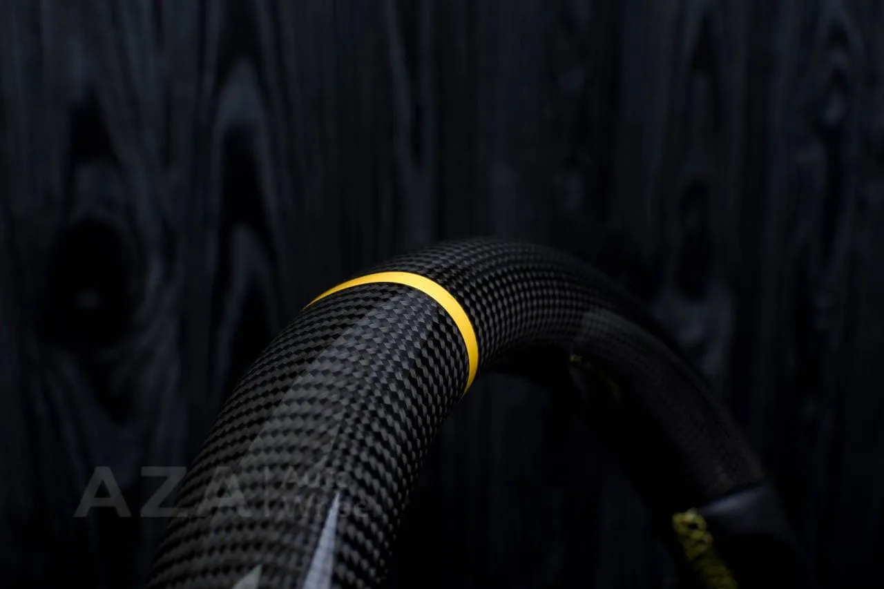 Steering wheel 2005 Corvette Carbon fiber/Napa/Alcantara/Yellow stripe - Image 8