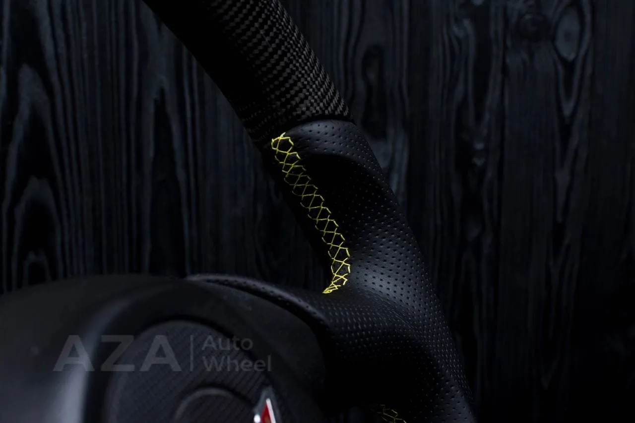 Steering wheel 2005 Corvette Carbon fiber/Napa/Alcantara/Yellow stripe - Image 10