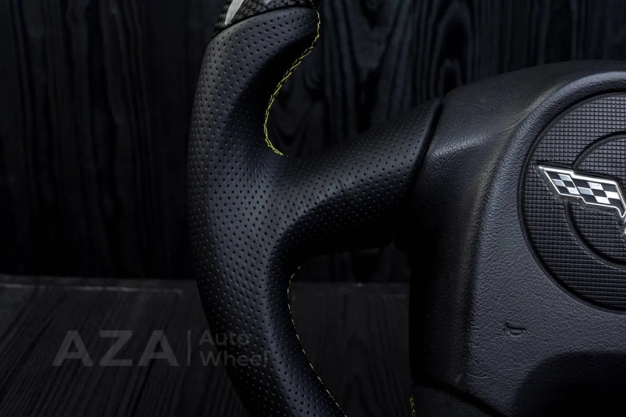 Steering wheel 2005 Corvette Carbon fiber/Napa/Alcantara/Yellow stripe - Image 11