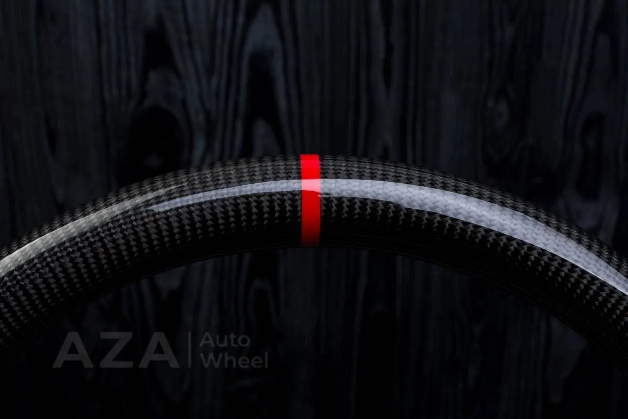Steering wheel 2005 Corvette C6 Carbon fiber/Alcantara/Red stripe - Image 7