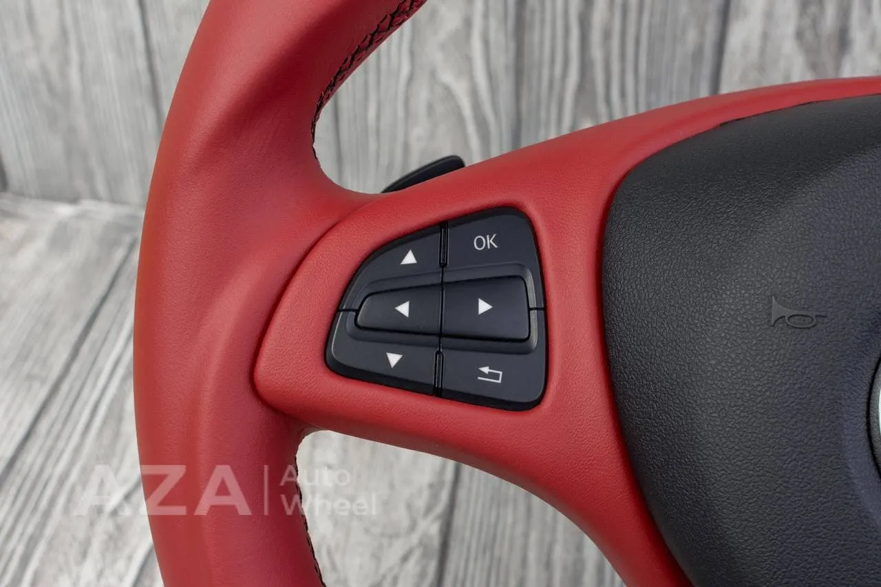 Steering Wheel Mercedes 2015+ C class E class GLC GLE CLA CLS CLASS Napa/Red stripe - Image 10