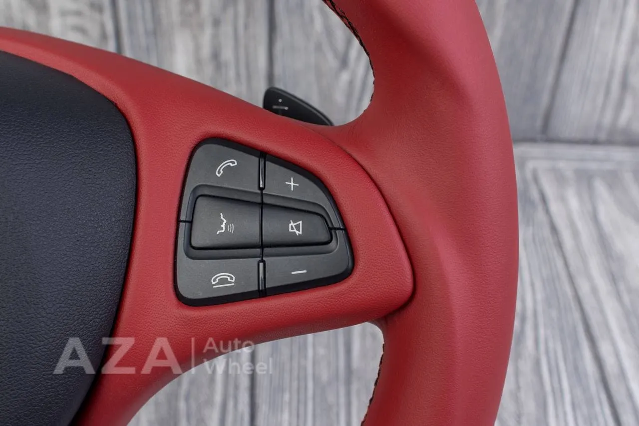 Steering Wheel Mercedes 2015+ C class E class GLC GLE CLA CLS CLASS Napa/Red stripe - Image 11