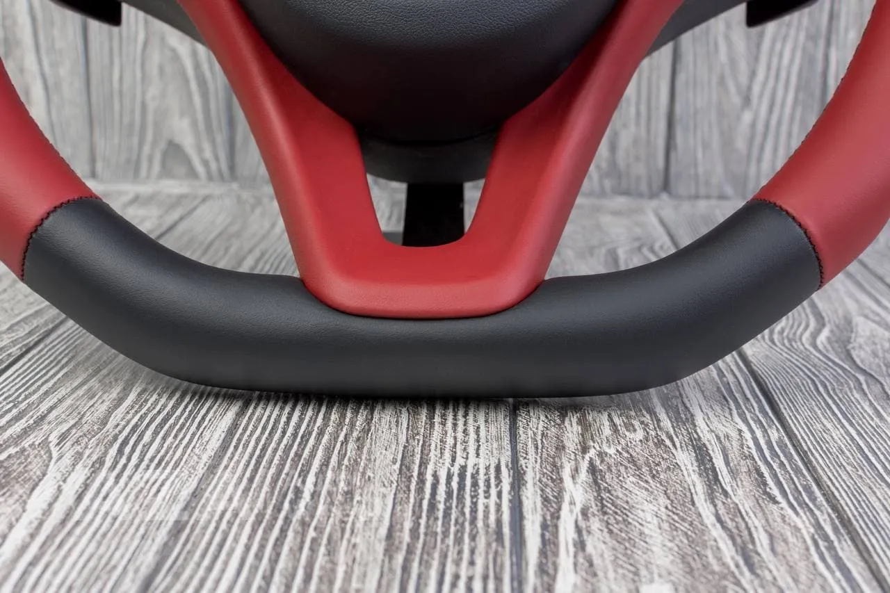 Steering Wheel Mercedes 2015+ C class E class GLC GLE CLA CLS CLASS Napa/Red stripe - Image 12