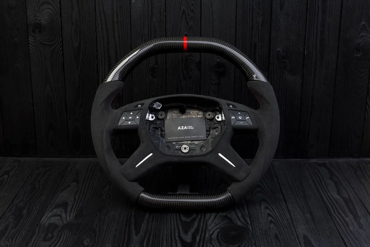 Steering Wheel Mercedes G63 ML63 GL550 GL63 ML550 ML350 AMG Custom сarbon fiber/Alcantara/Red stripe