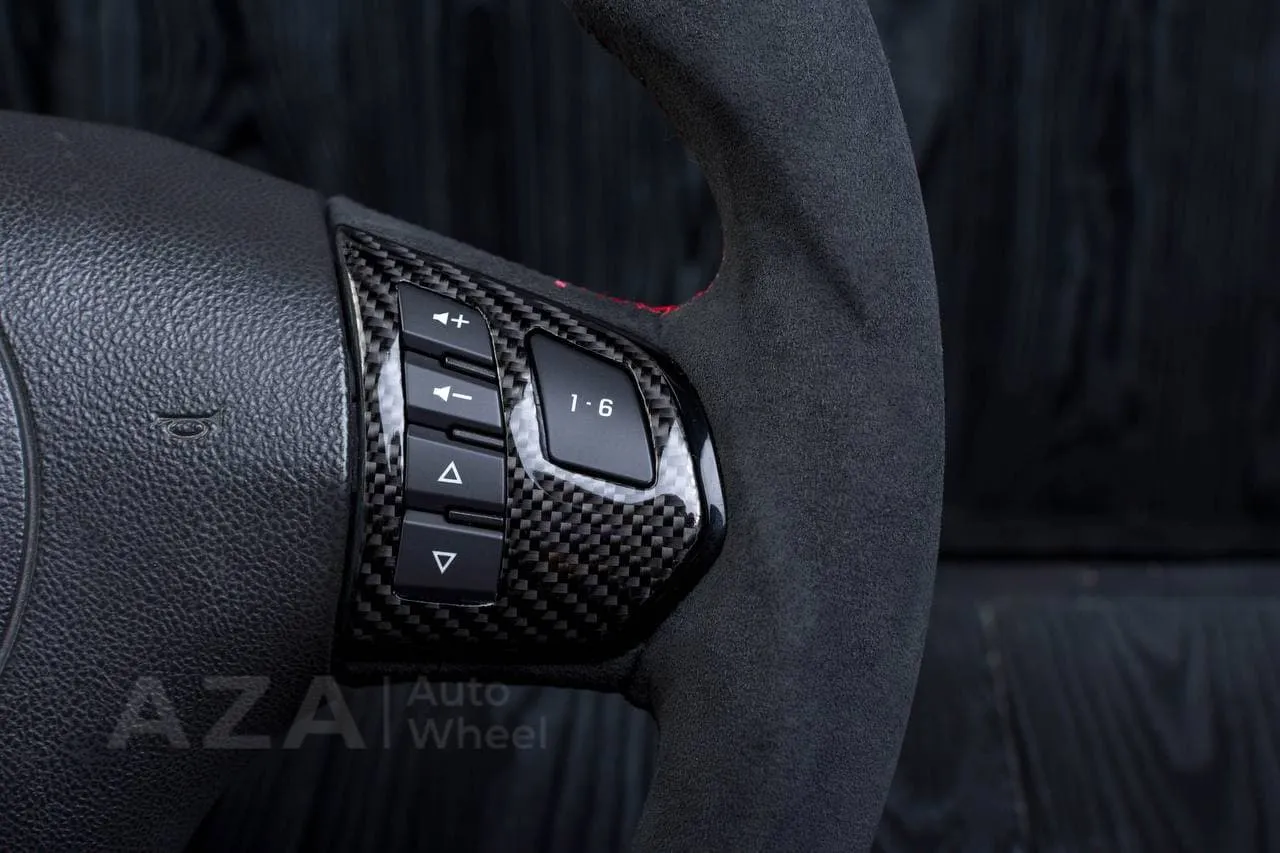 Steering wheel Chevrolet Corvette 2012-2013 Flat bottom Carbon fiber/Alcantara/Red stripe - Image 11