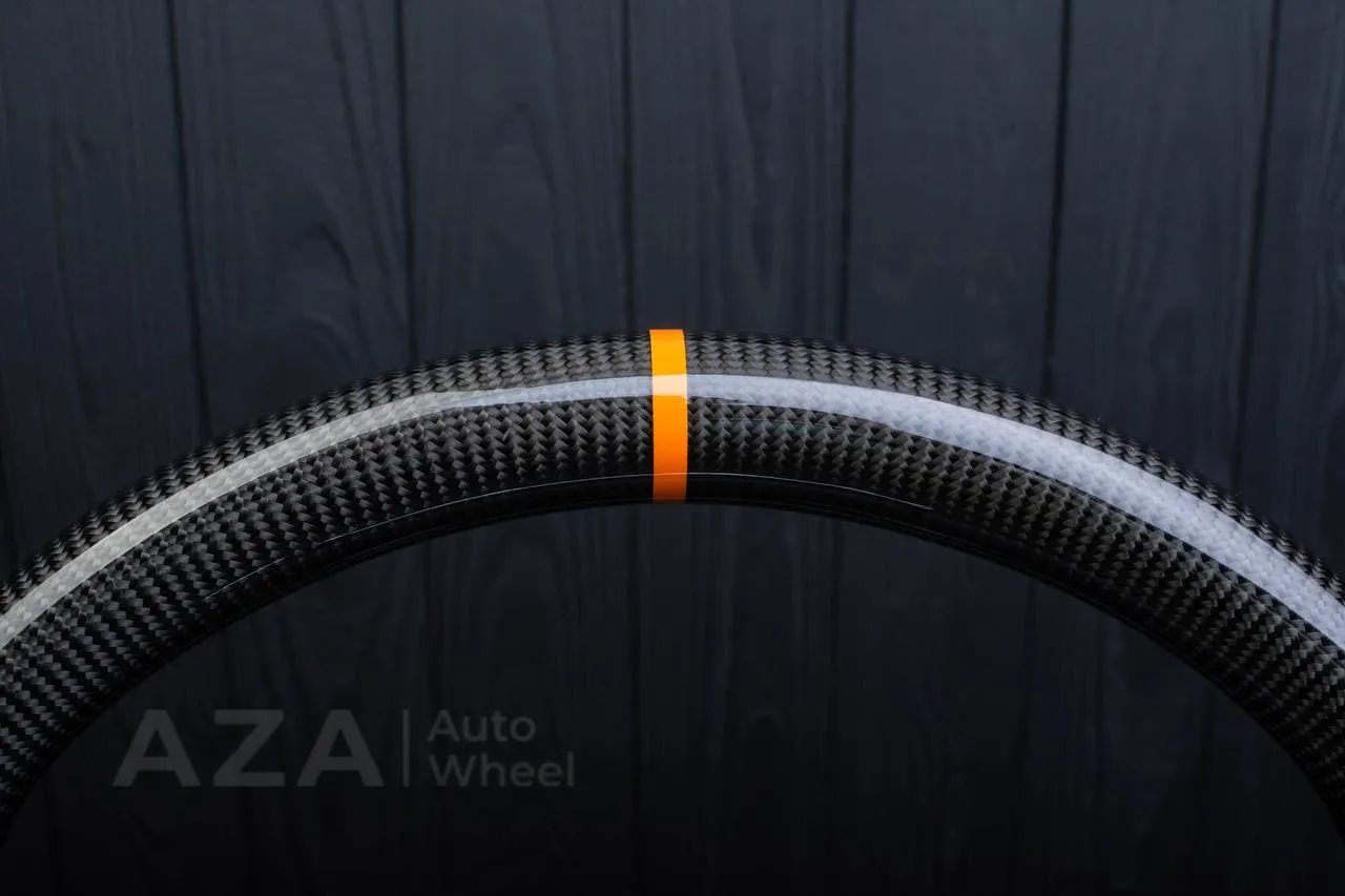 Steering wheel Dodge Ram 1500/2500/3500 2010-2018 Flat bottom,Non heated Napa/Carbon fiber/Orange stripe - Image 7