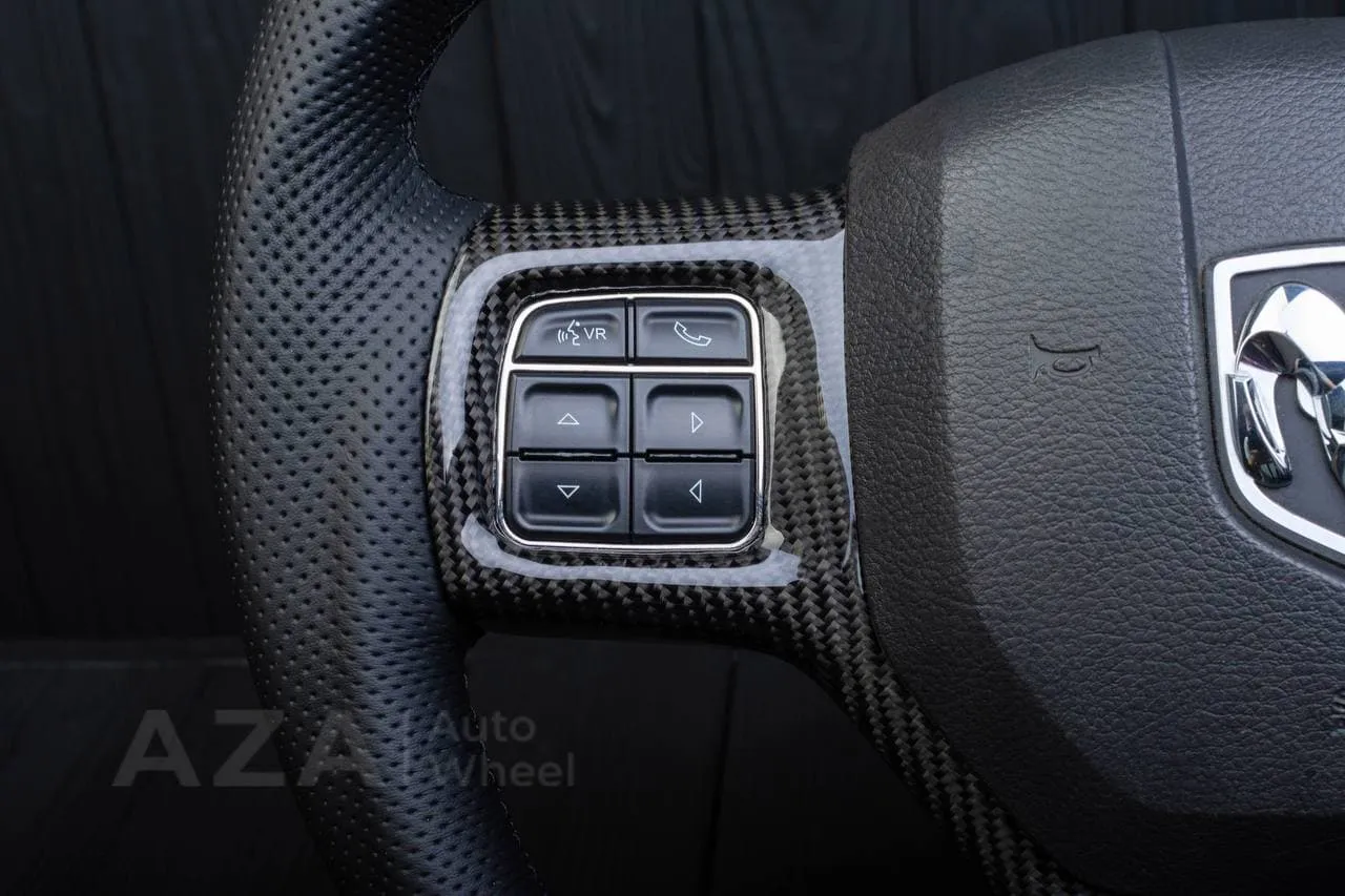 Steering wheel Dodge Ram 1500/2500/3500 2010-2018 Flat bottom,Non heated Napa/Carbon fiber/Orange stripe - Image 9