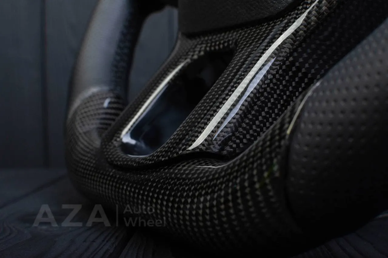 Steering wheel Dodge Ram 1500/2500/3500 2010-2018 Flat bottom,Non heated Napa/Carbon fiber/Orange stripe - Image 12