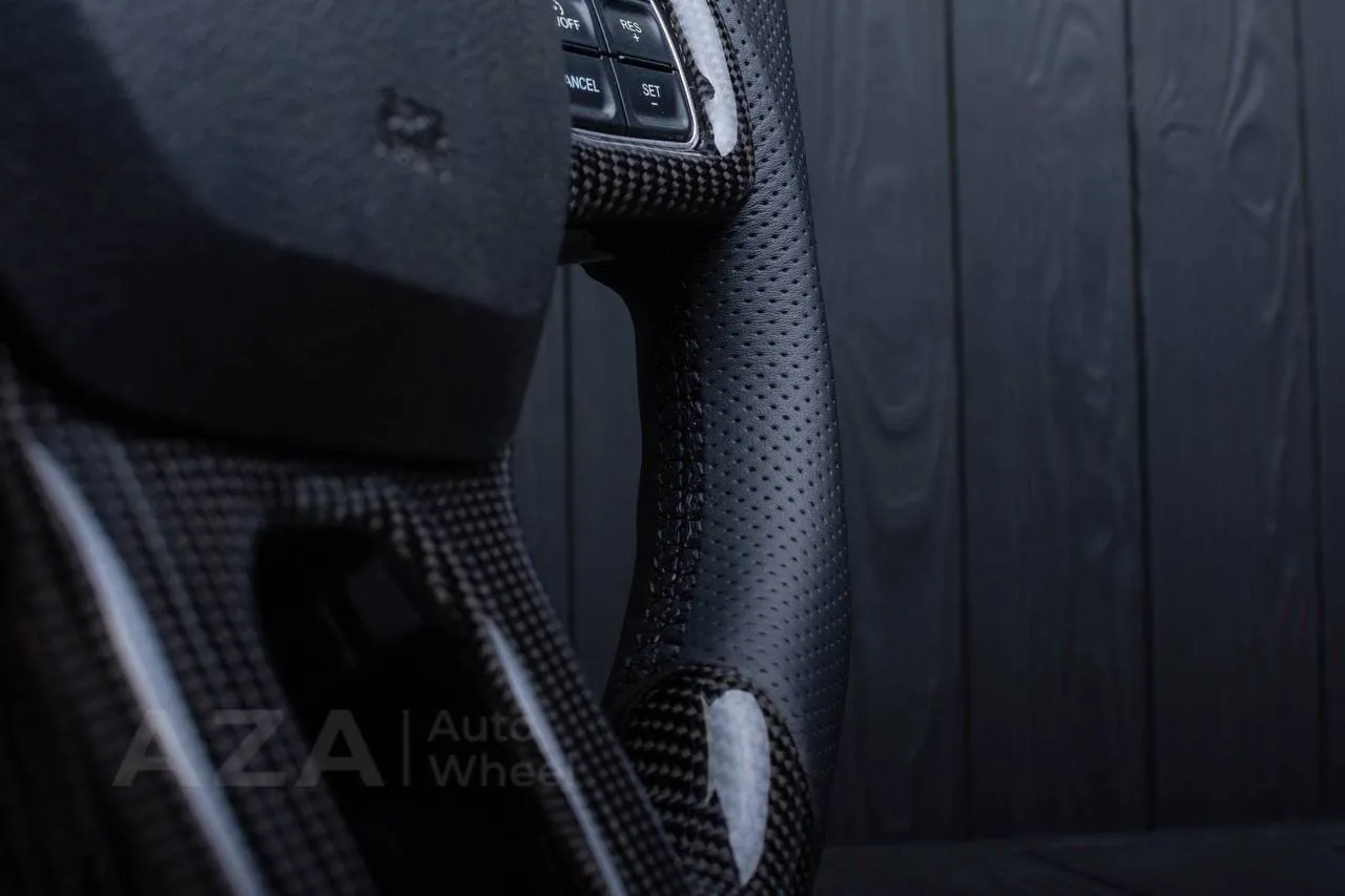 Steering wheel Dodge Ram 1500/2500/3500 2010-2018 Flat bottom,Non heated Napa/Carbon fiber/Orange stripe - Image 14