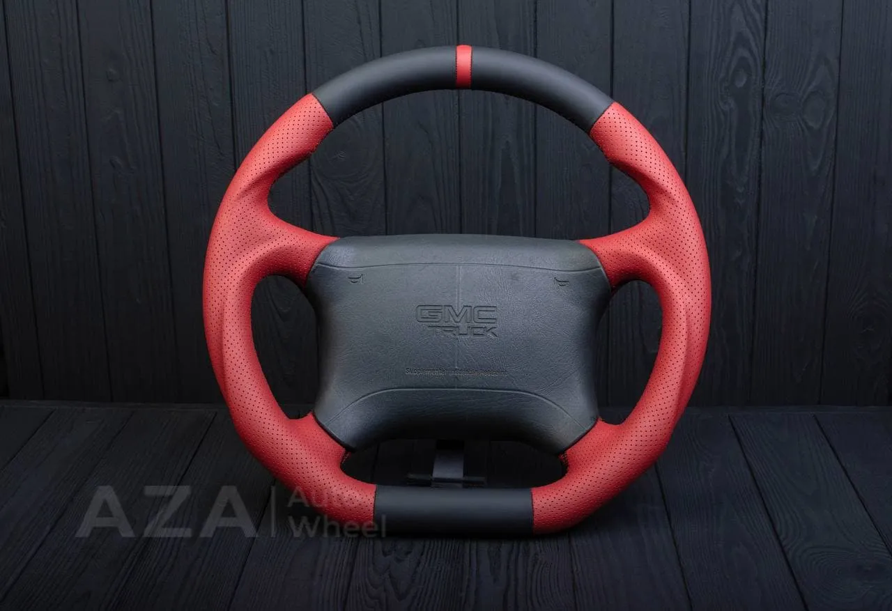 Steering wheel GM, Tahoe, Silverado, Sierra truck (1995-1997) Napa/Perforated leather/Red stripe