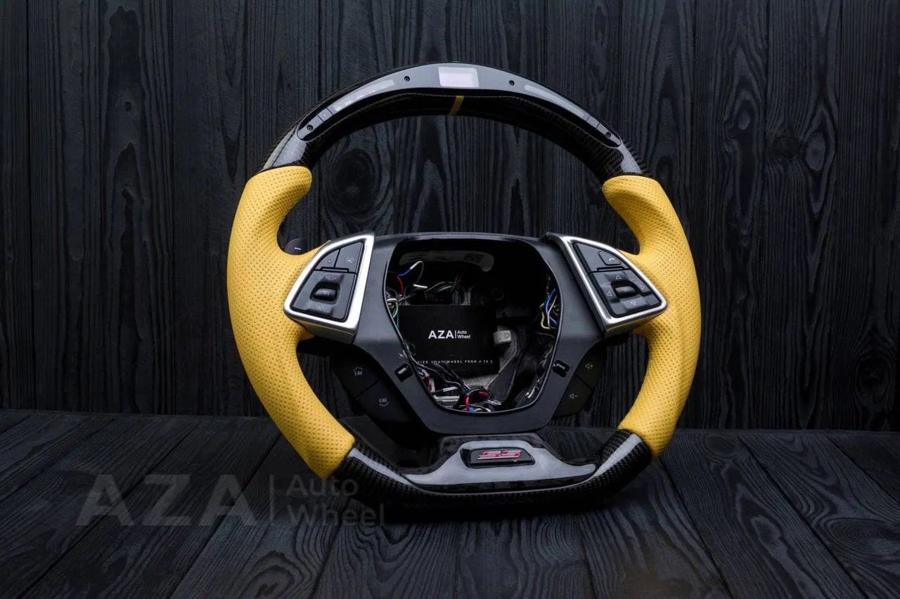 Steering wheel Chevrolet Camaro 2016+ Carbon fiber/Forged Carbon ZL1/SS trim/Perforated leather/Led screen - Image 2