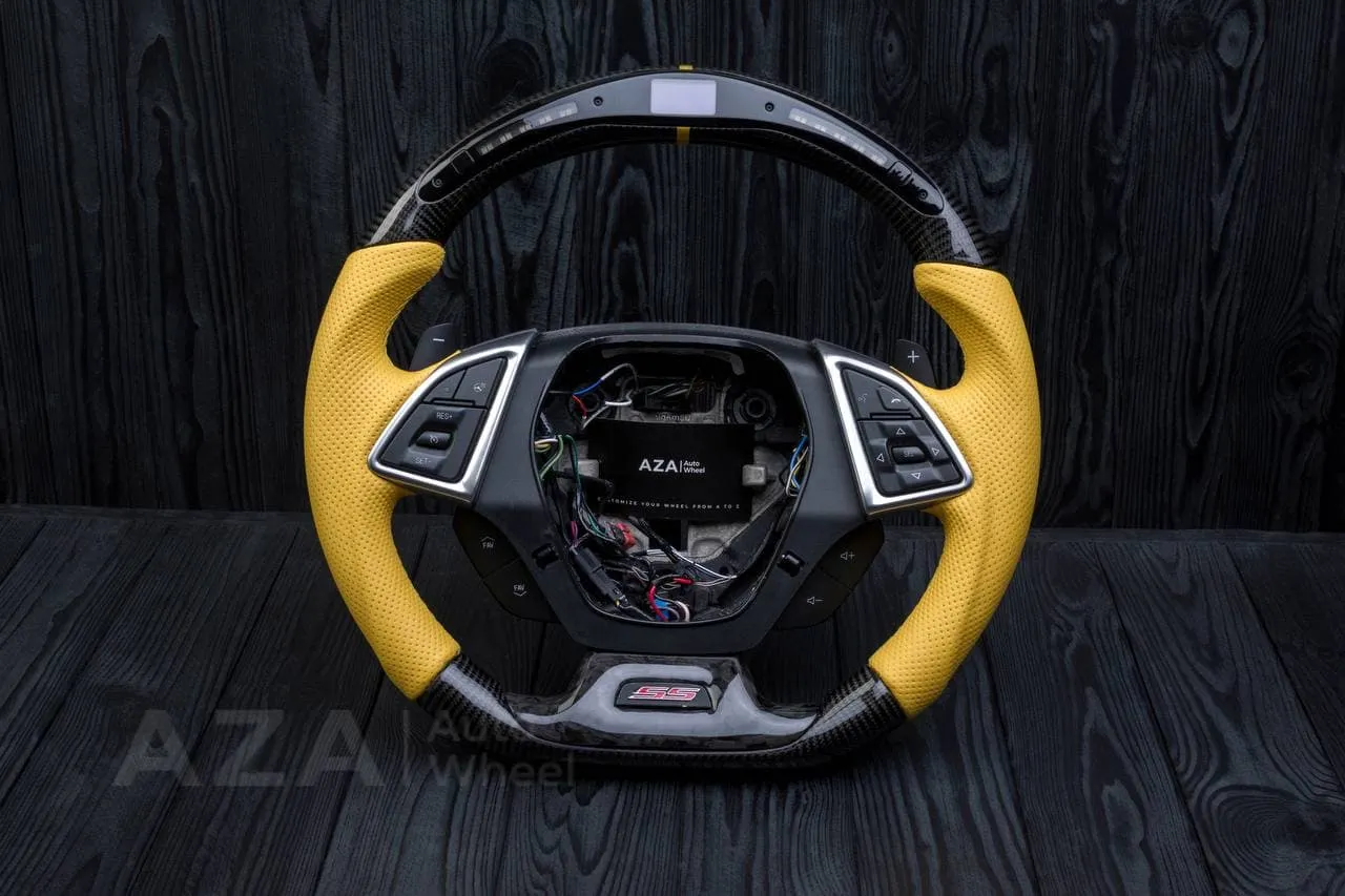 Steering wheel Chevrolet Camaro 2016+ Carbon fiber/Forged Carbon ZL1/SS trim/Perforated leather/Led screen