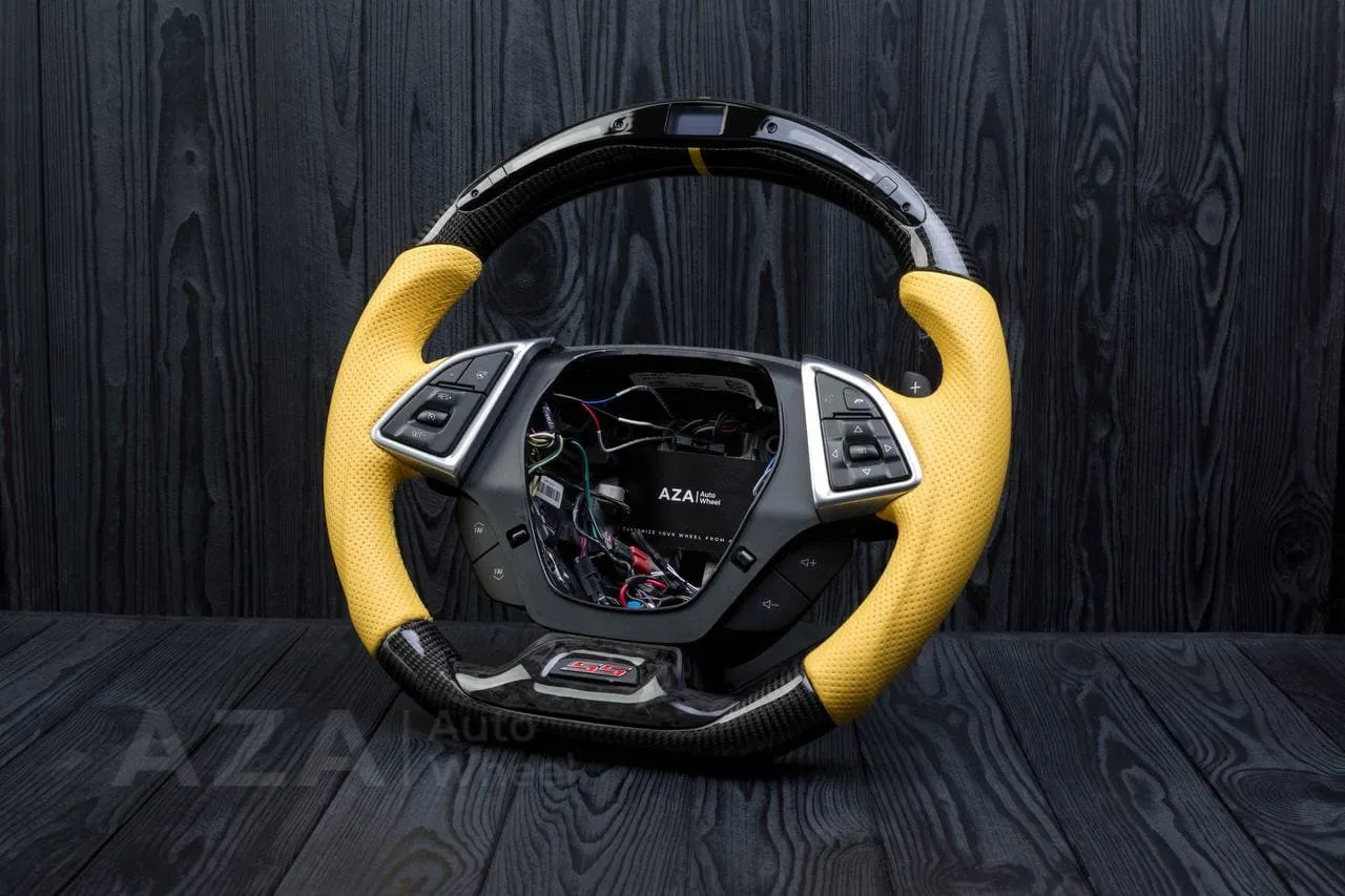 Steering wheel Chevrolet Camaro 2016+ Carbon fiber/Forged Carbon ZL1/SS trim/Perforated leather/Led screen - Image 5