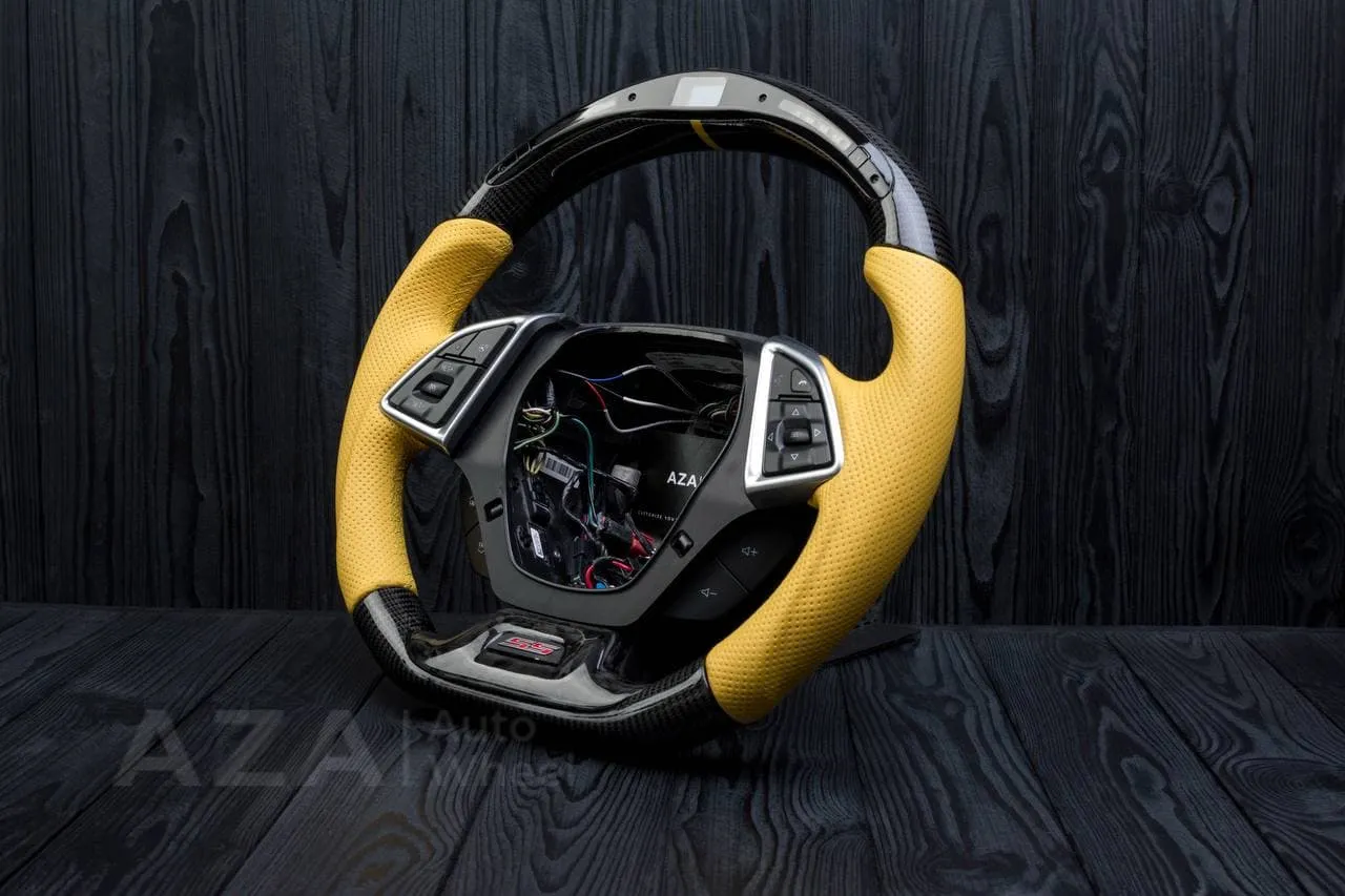 Steering wheel Chevrolet Camaro 2016+ Carbon fiber/Forged Carbon ZL1/SS trim/Perforated leather/Led screen - Image 6