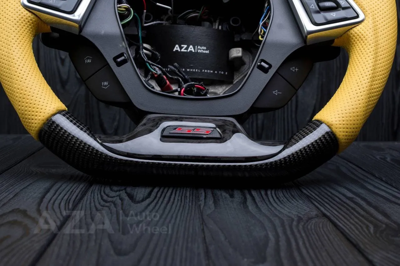 Steering wheel Chevrolet Camaro 2016+ Carbon fiber/Forged Carbon ZL1/SS trim/Perforated leather/Led screen - Image 12
