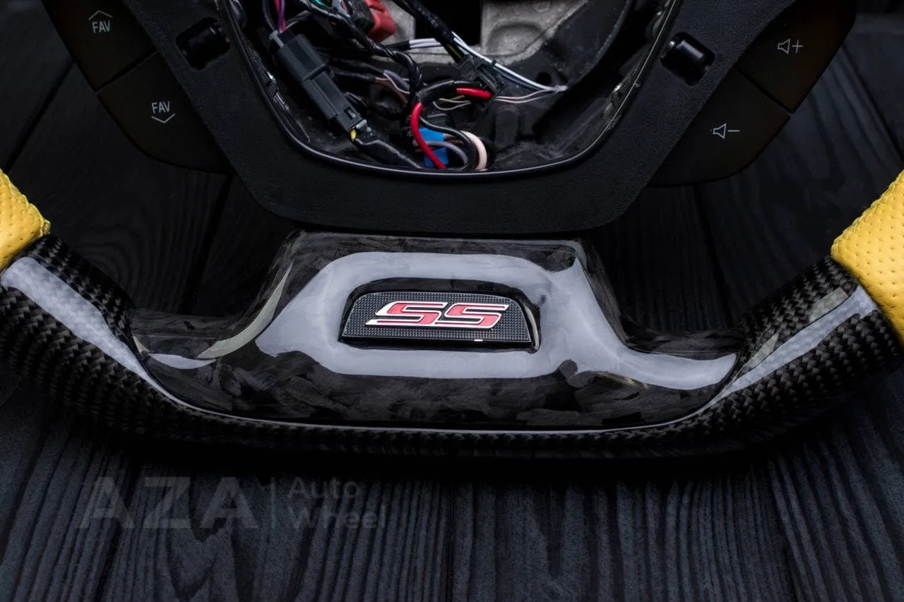 Steering wheel Chevrolet Camaro 2016+ Carbon fiber/Forged Carbon ZL1/SS trim/Perforated leather/Led screen - Image 13