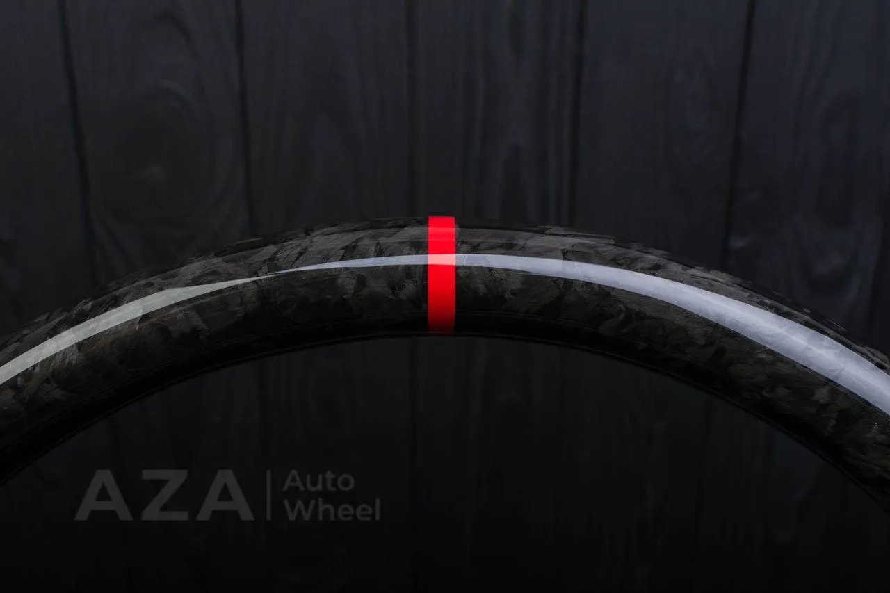 Steering wheel 2015+ Mustang Forged carbon fiber/Red details. (Less air bag/buttons) - Image 7