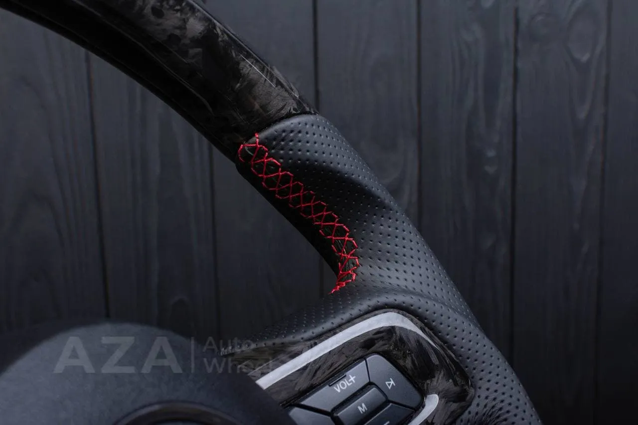 Steering wheel 2015+ Mustang Forged carbon fiber/Red details. (Less air bag/buttons) - Image 9