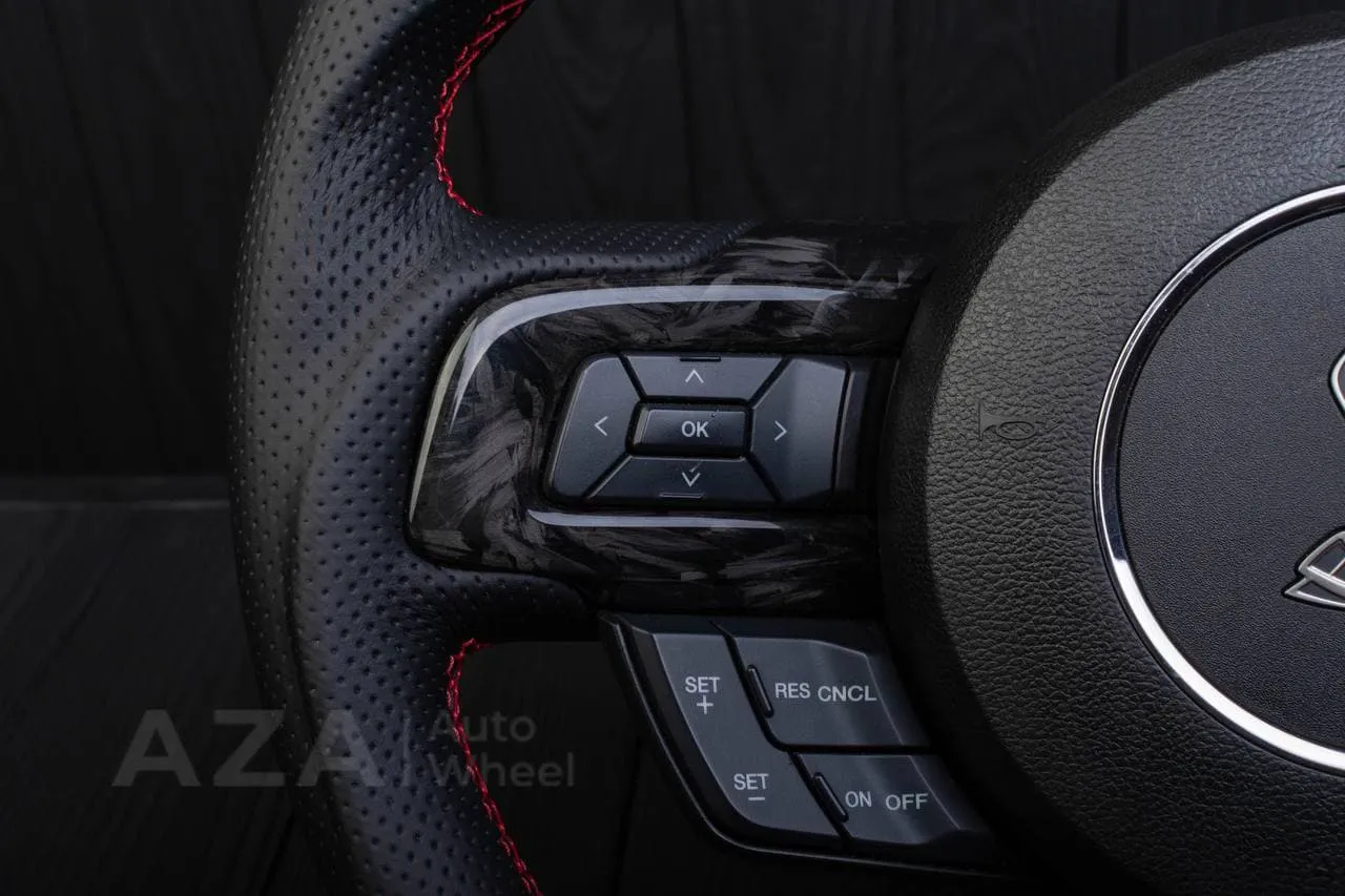 Steering wheel 2015+ Mustang Forged carbon fiber/Red details. (Less air bag/buttons) - Image 10