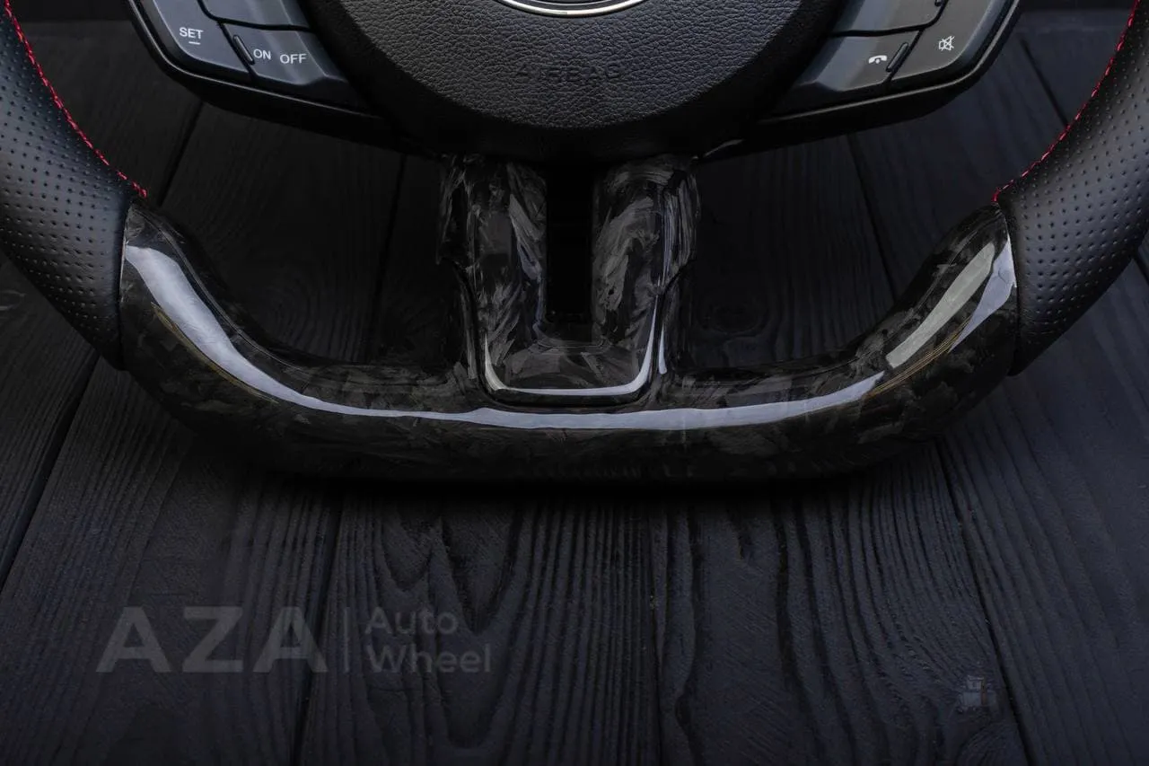 Steering wheel 2015+ Mustang Forged carbon fiber/Red details. (Less air bag/buttons) - Image 11