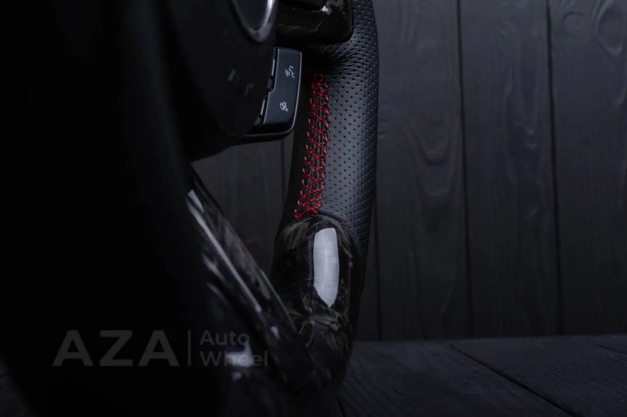 Steering wheel 2015+ Mustang Forged carbon fiber/Red details. (Less air bag/buttons) - Image 14