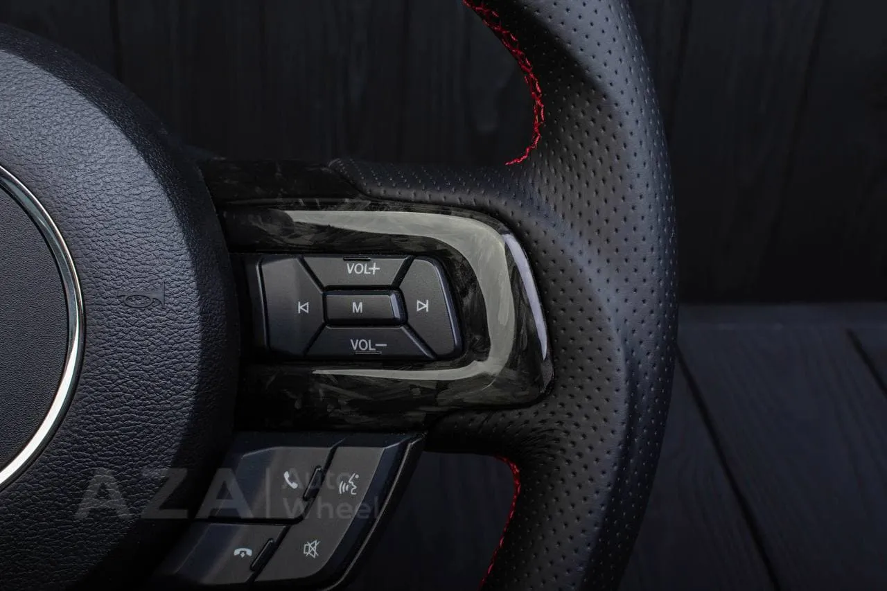 Steering wheel 2015+ Mustang Forged carbon fiber/Red details. (Less air bag/buttons) - Image 13