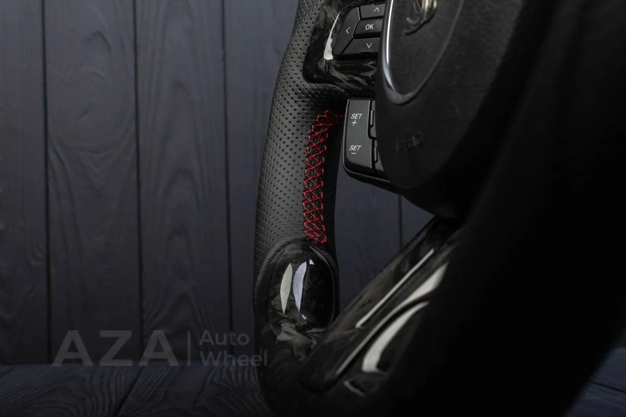Steering wheel 2015+ Mustang Forged carbon fiber/Red details. (Less air bag/buttons) - Image 15