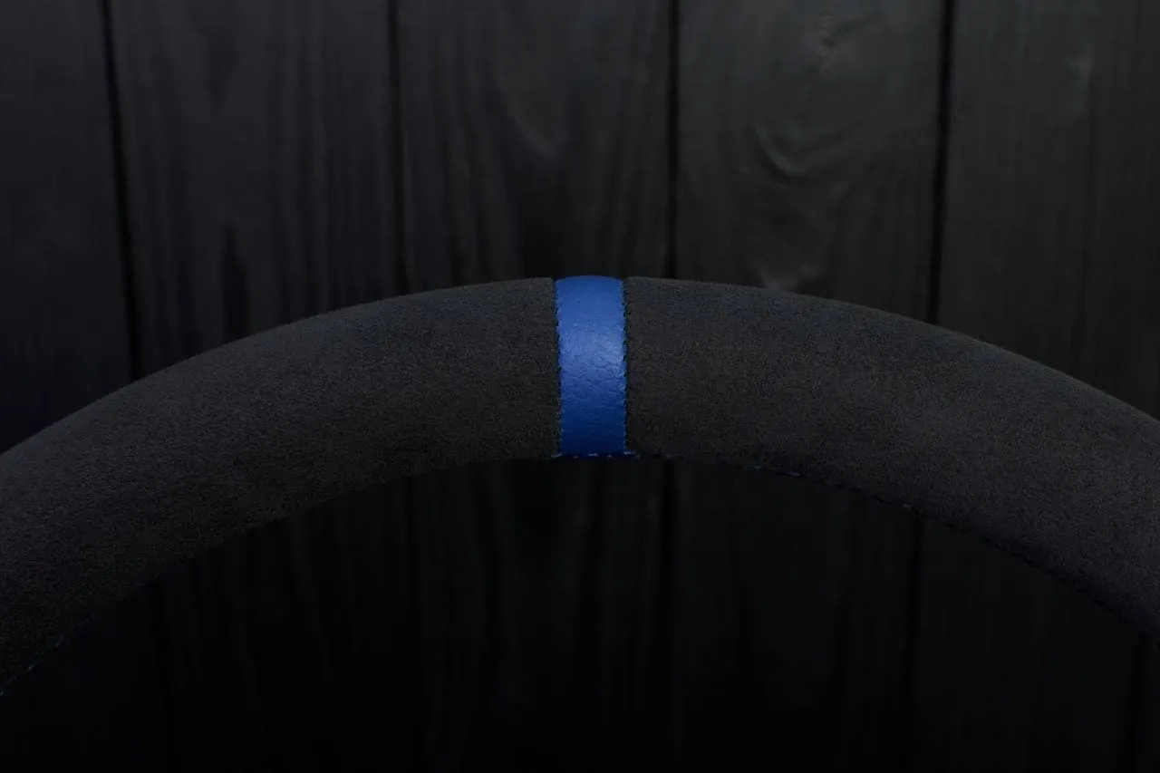 Steering wheel Mustang 2015+ Alcantara/Dark blue details (Less buttons) - Image 5