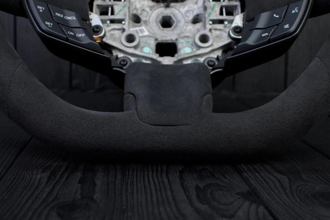 Steering wheel Mustang 2015+ Alcantara/Dark blue details (Less buttons) - Image 9