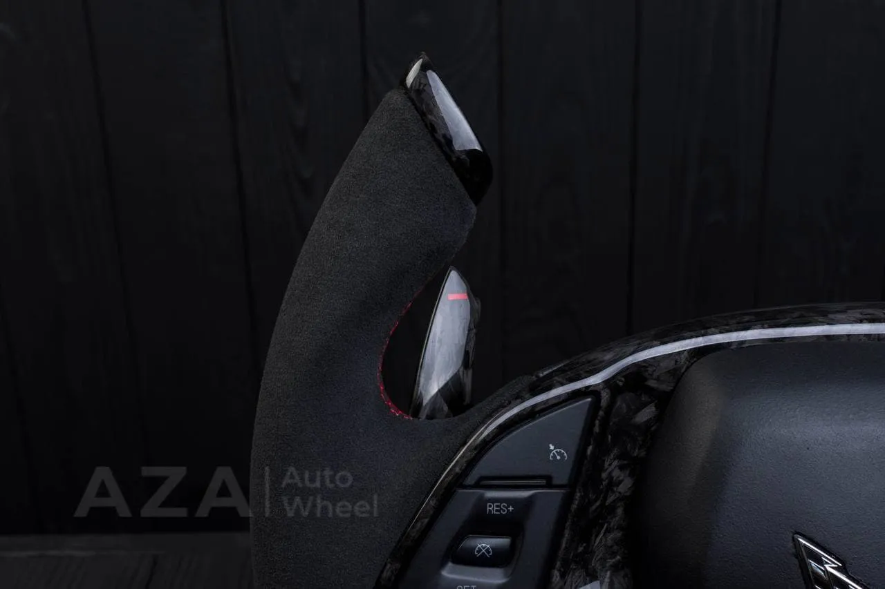 Steering wheel Chevrolet Corvette C7 2014-2019 Jet style+ ,any color stripe and stitch and Rev match or +- paddles. Forged Carbon fiber/Alcantara - Image 8
